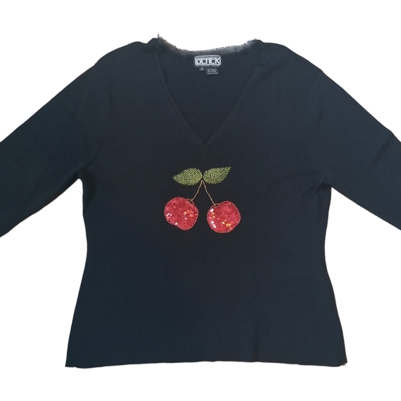 Vintage Berek Cherry Knit Top - Picture 2 of 6